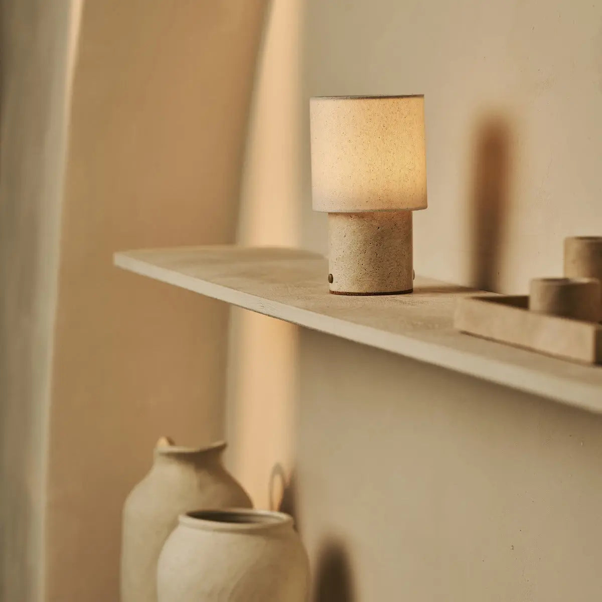 Travertine Rechargeable Table Lamp