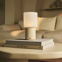 Travertine Rechargeable Table Lamp